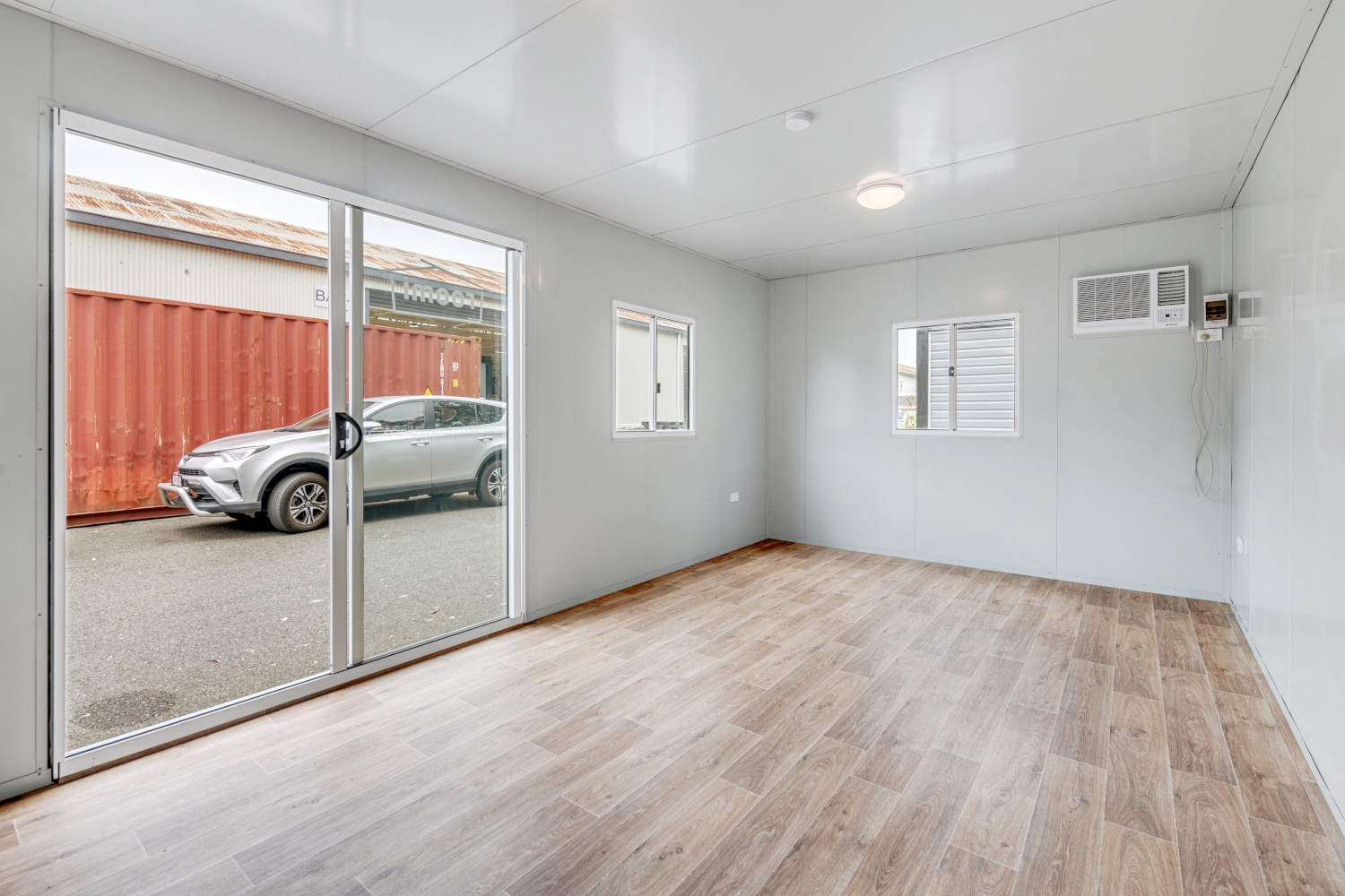 Inside one of our unfurnished portable buildings